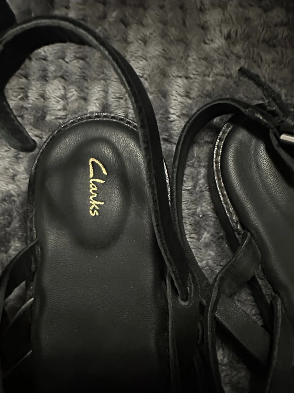 Clarks Black Multi-Strap Women's Sandals